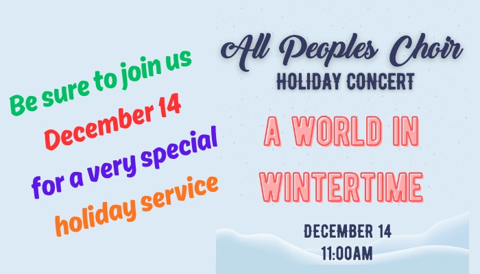 Be sure to join us Next Sunday for a very special holiday service